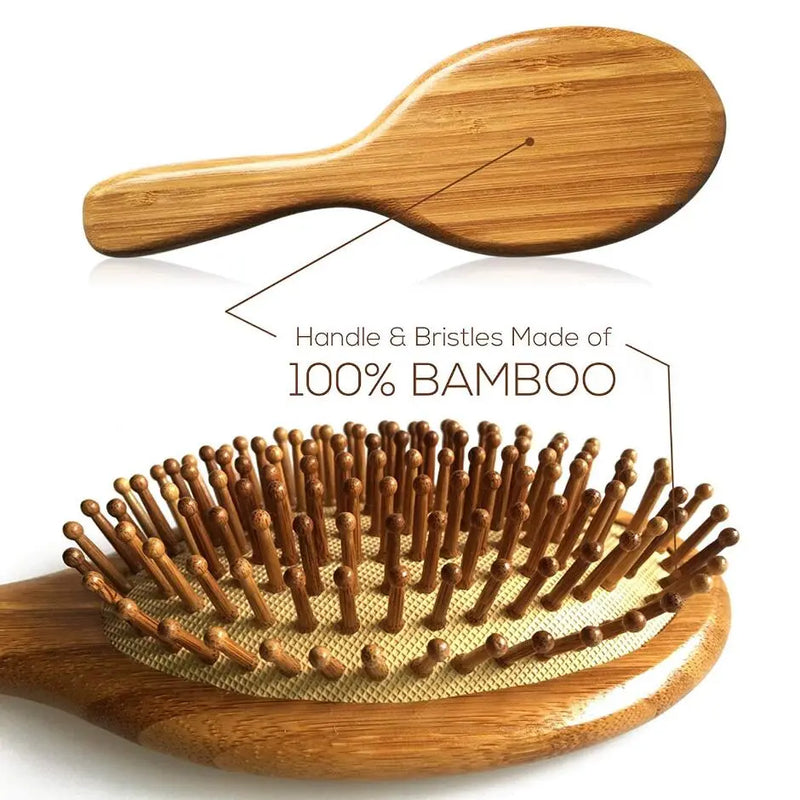 Escova de cabelo de bamboo profissional massageadora