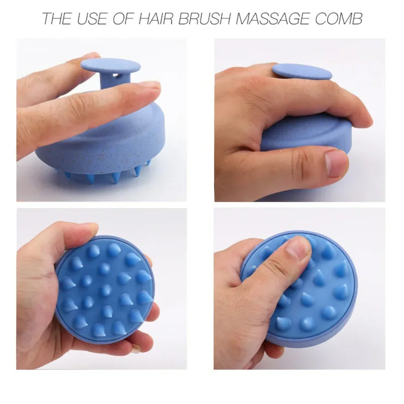 Escova de silicone para lavar cabelo e massagear o couro cabeludo